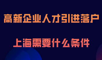 高新企业人才引进落户上海需要什么条件