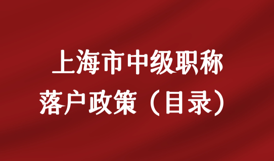 上海市中级职称落户政策，2022上海认可的中级职称目录（最全）