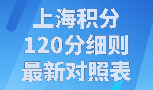 上海积分120分细则最新对照表，2023年上海积分政策最新！